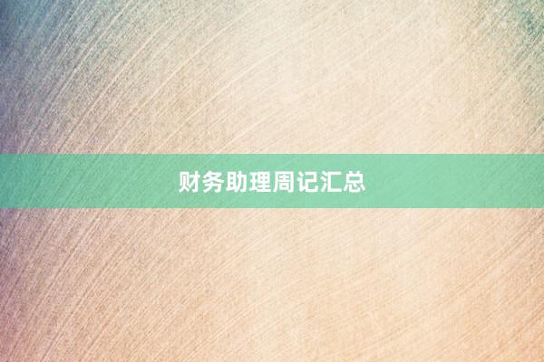 财务助理周记汇总